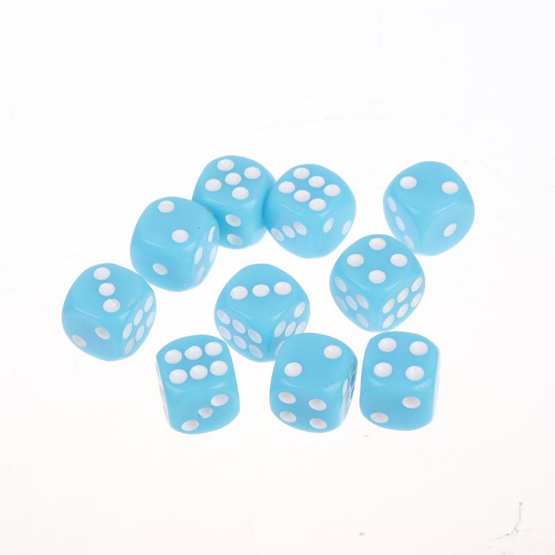 10Pcs Colorful Dice Acrylic Round Corner Cubes Dot Drinking Game Dice Accessories