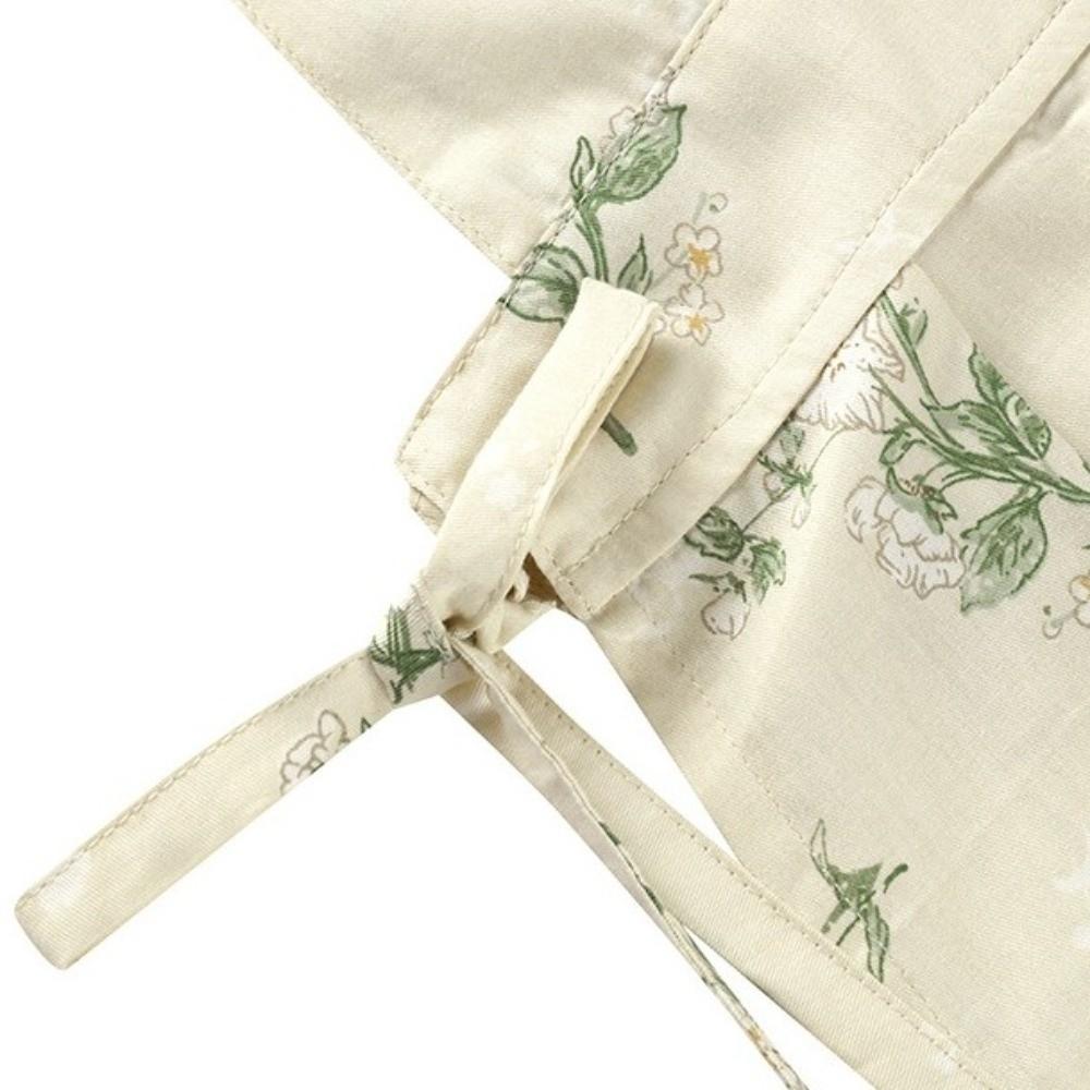 Floral Pattern Cotton Apron Pleated Skirt Korean-style Apron Girls Apron Household Work