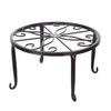 Floor-Standing Wrought Iron Flower Stand for Living Room, Balcony, or Outdoor Use - Cream Style Succulent Storage Rack.