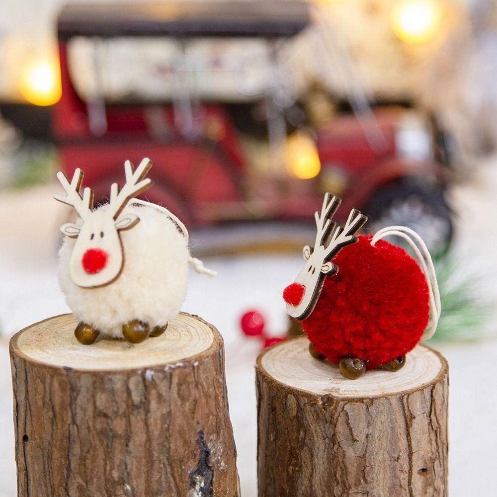 Jelen z plsti Dřevěné ozdoby s jelenem Dřevěný závěsný přívěsek s losem Losem Vánoční ozdoby na stromeček Nový rok