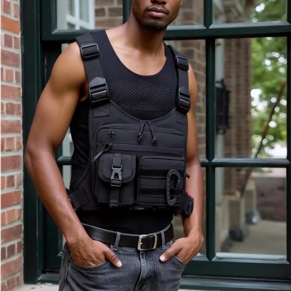 Fishing Vest Bag Men's Utility Tool Chest Bags Waist Pack Outdoor Mountaineering Camping Hiking Hunting Backpack Front Rig Pouch