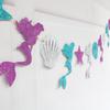 Mermaid Glitter Happy Birthday Banner - Party Decoration Flag