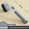 Long-Handled Dishwashing Brush with Automatic Liquid Dispensing and Steel Wire Bristles for Pot and Pet Cleaning.