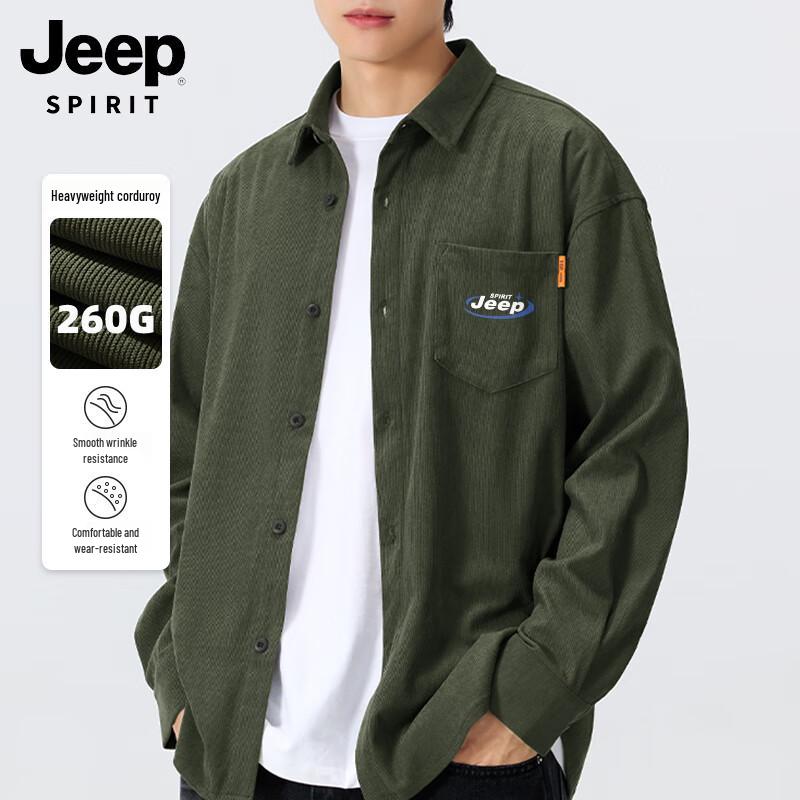 JEEP SPIRIT Men s Heavy Corduroy Long-Sleeve Shirt M