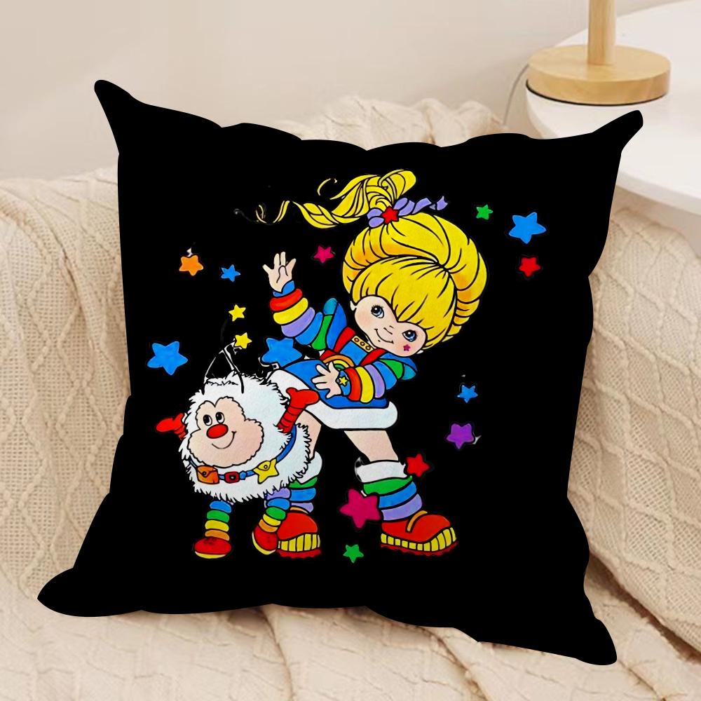 

RRainbows Cute Brite Cushion Cover Soft Plush Throw Pillow Cover DoubleSided Printed Cushion Case Cozy Sofa Home Decor 30x30cm