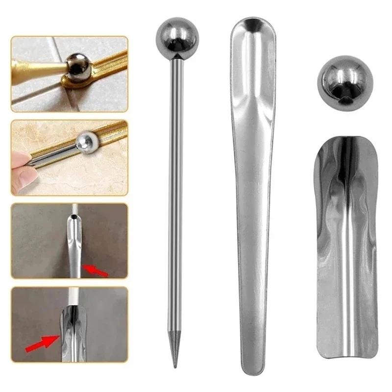 

5 In 1 Grout Removal Hand Tool Sets Ceramic Tile Repair Beauty Seam Pressed Ball Stick Floor Wall Corner Angle Scraper Knife 5pcs