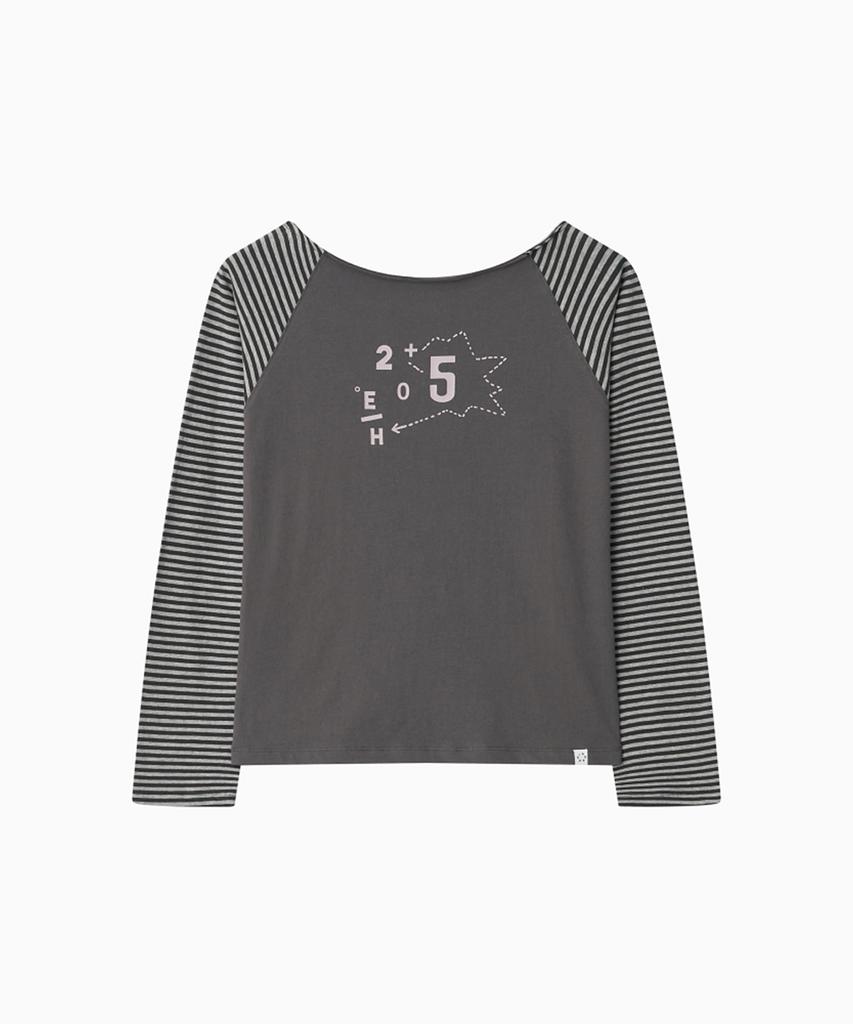 Ohesio Diagram One-Shoulder T-Shirt, Charcoal