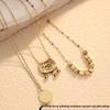 Trending Gold Coin Abacus Tiger Head Longevity Clavicle Chain for Autumn and Winter Sweater Accessories