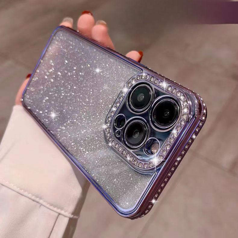 Diamantbesetztes Plattierungs-Glitzer-Strass 16 Geeignet für IPhone 15pro Handyhülle Apple 13 Vollständig umschließende Schutzhülle