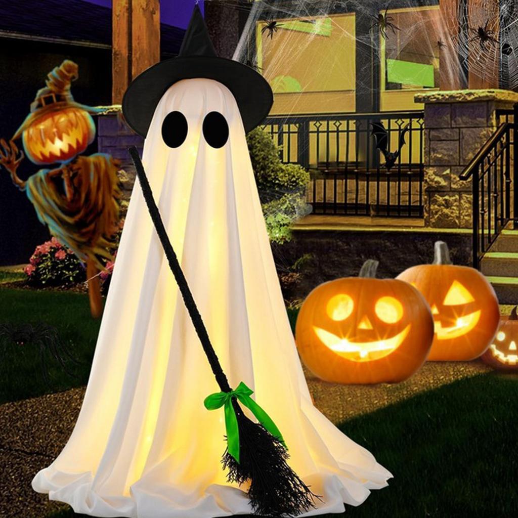 Halloween Decorations Indoor, Spooky Halloween Decor With Witch, Scary Ghosts Decor With LED Lights For Front Yard Garden Home (1Pack)
