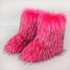 Women Winter Faux Fur Boots Woman Fluffy Plush Warm Snow Boots Luxury Footwear Girls Furry Fur Bottes Fashion Winter Shoe