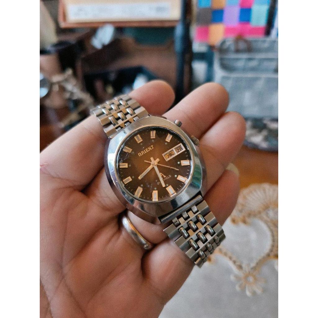Used Orient Chrono Ace Dark Brown Dial Jubilee Bracelet Movable Item