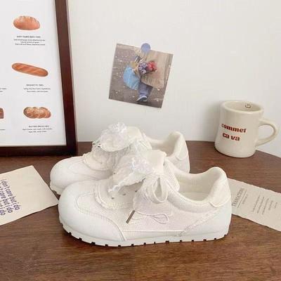 New Mesh Shoes Summer Breathable Mesh Soft Sole Not Tired Feet Lace with Skirt Casual Shoes