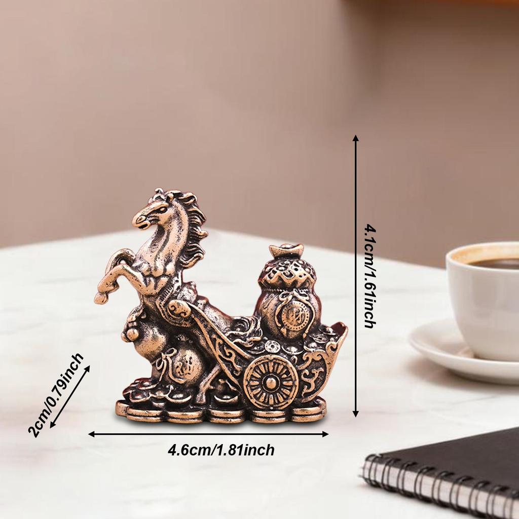 Horse Miniature Figurine Tabletop Ornament Art Crafts Vintage Feng Shui Decor for Table Desk Home Decoration Birthday Gift