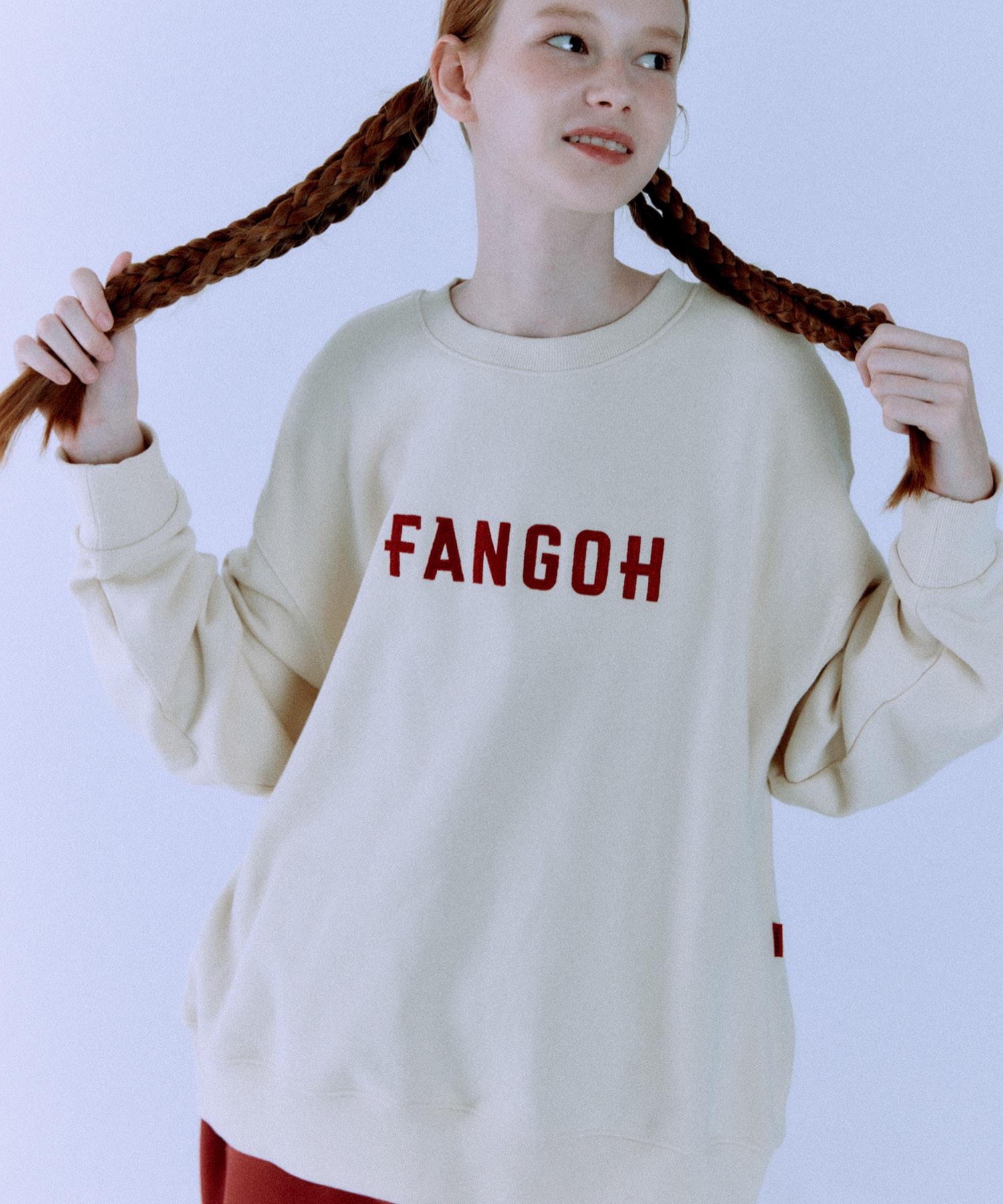 Pengo F-Logo Embroidered Crew Neck Sweatshirt Cream Cream/L