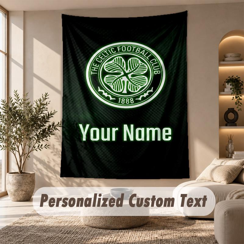 Tapestry Custom Name Text, Wall Hanging Tapestry Home Room DecorCeltic FC
