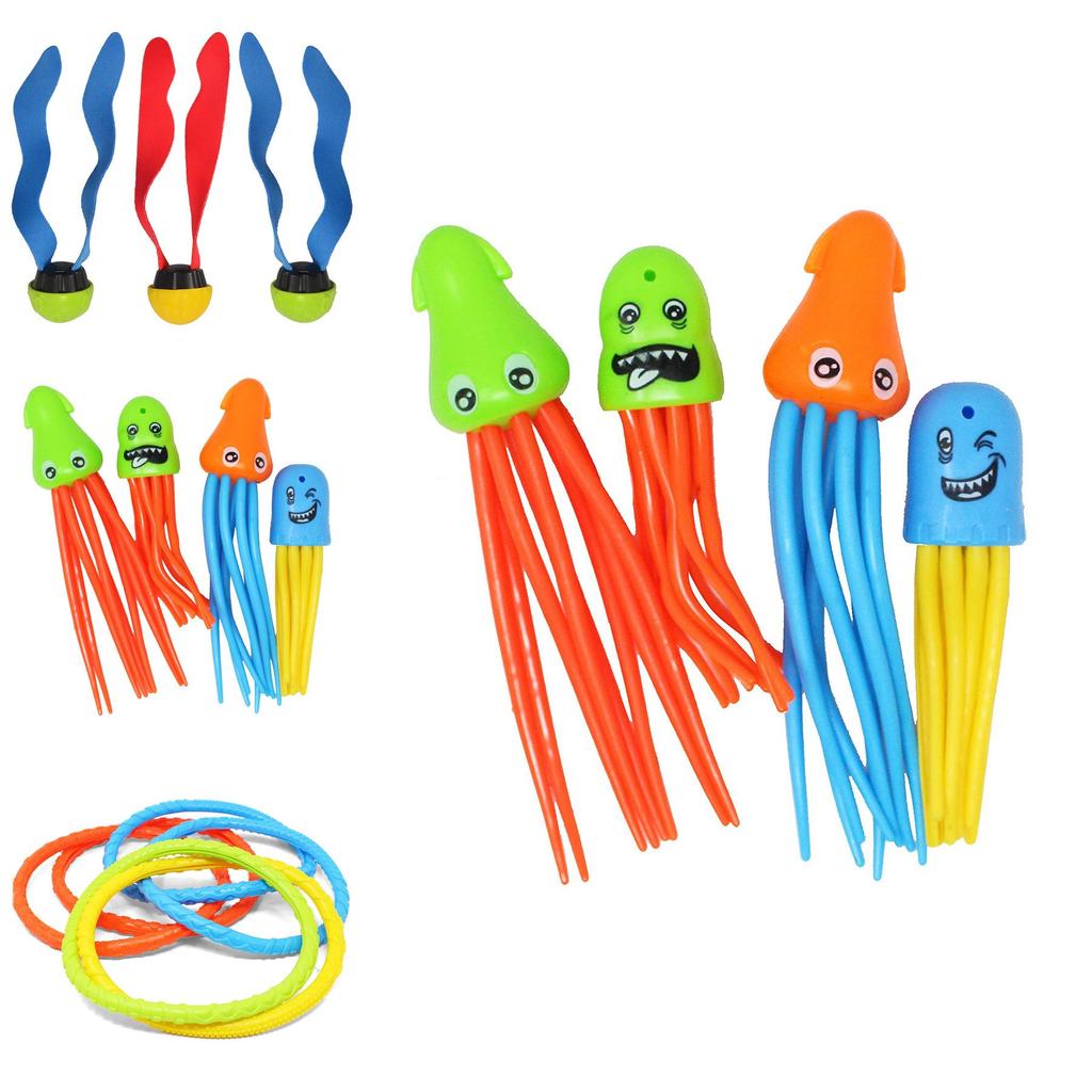 Interactive Swimming Pool Diving Toy Rings And Torpedo Set For Children Age 3 To 6