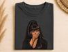 Giggling Doll Shirt, Hand Over Mouth Girly Tee, Sassy Side Eye Doll Graphic, Y2K Glam Girl T-Shirt, Black Girl Doll Tee