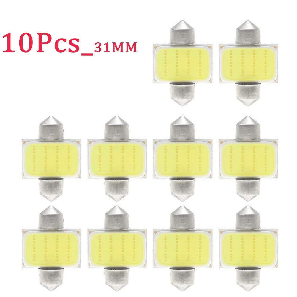 10-40Pcs White COB C5W LED Bulbs 12V 24V Car Auto Festoon Dome Interior LED Lights Lamp Roof Reading Bulb 31mm 36mm 39mm 41mm Bulbs 7