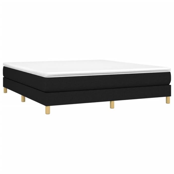 VidaXL Lit à sommier tapissier avec matelas Noir 160x200 cm Tissu - Modèle 3144185