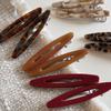 Acetate Hollow Oval Hair Clip: Stylish Long Duckbill Accessory for Side Bangs