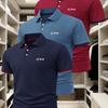 3Pcs Set Men's Polo Shirt, Fashionable Business Casual Lapel, Comfortable Summer Breathable Short Sleeve Lapel Polo Shirt Top, Gift