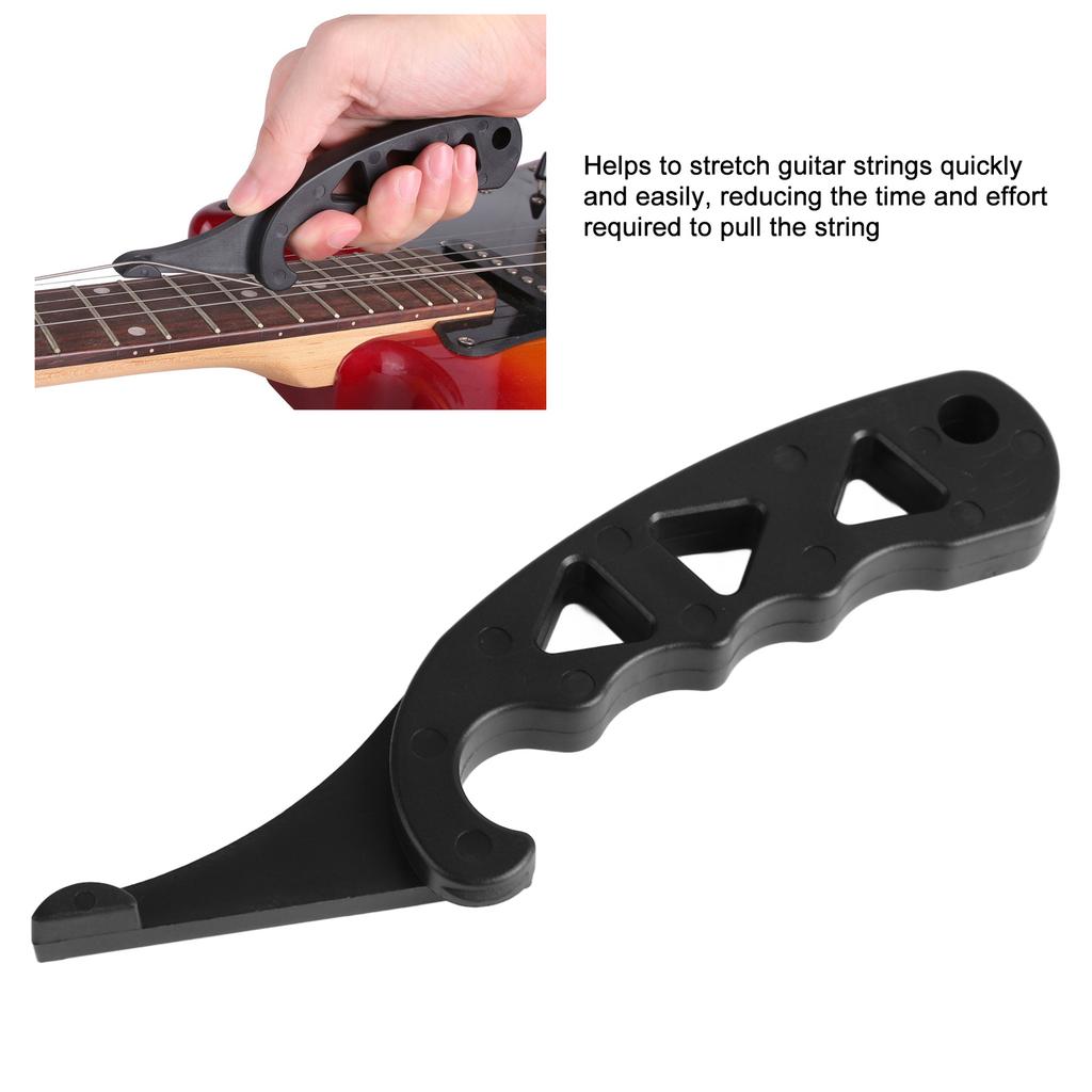 Electric Guitar String Stretcher Long Life Robust Guitar String Stretching Device Black Easy Use Lightweight for Maintenance