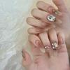 Ins Style Press On Nails Butterfly Pearl Handmade Fake Removable Women