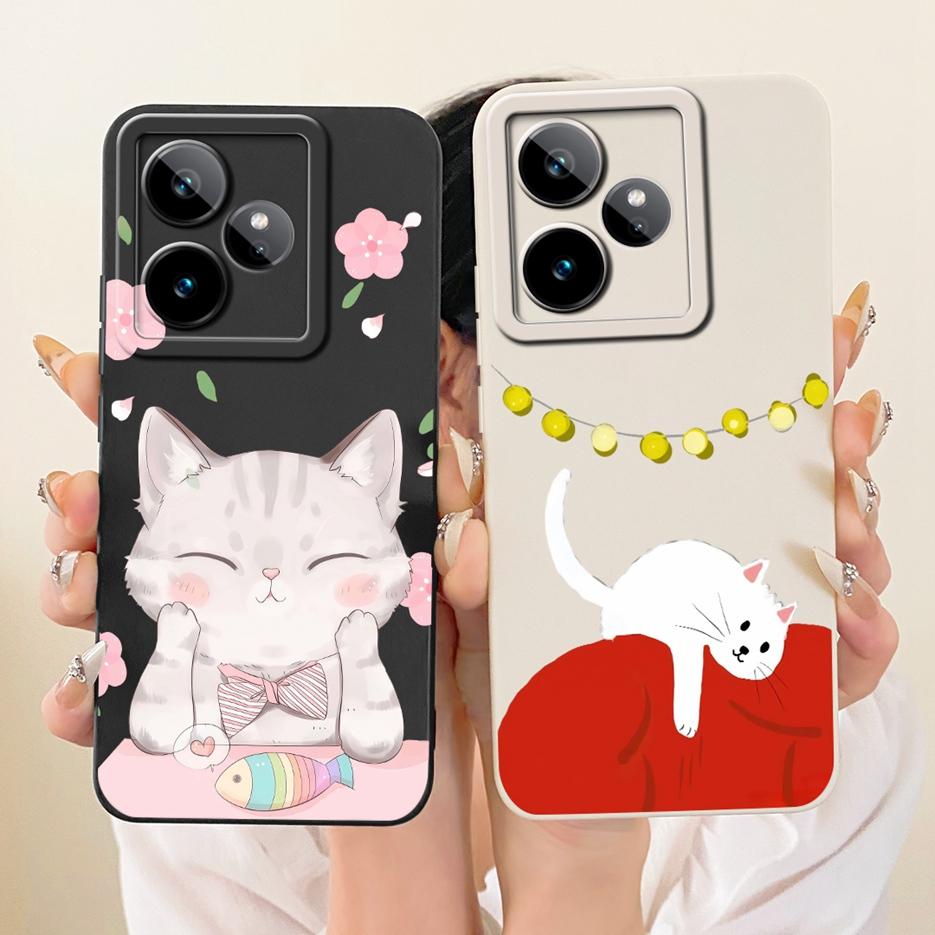 Für Realme GT 7 5G Hülle GT 7T Niedliche Katze Ente Cartoon Hülle Weiches TPU Mattes Handyhülle Für Realme GT 7 Pro GT7 T GT7T 5G Funda Taschen