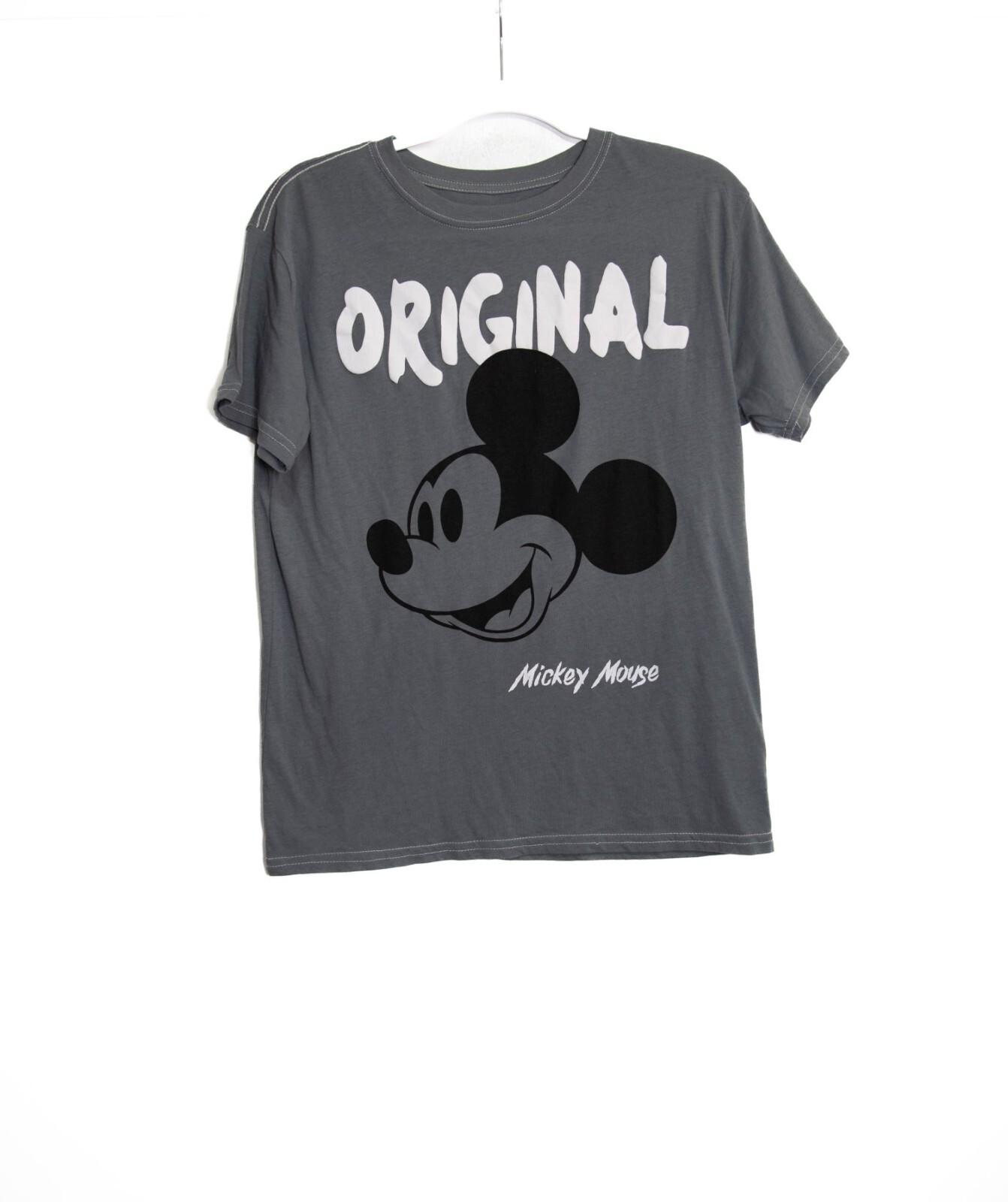 Disney Mickey Mouse Grey Original Graphic T-Shirt Short Sleeves Size M L