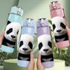 1PC Giant Panda Animal Print 750ml Color Plastic Sports Water Bottle Leakproof Flip Straw Lid Suitable for Sports Office Home Use