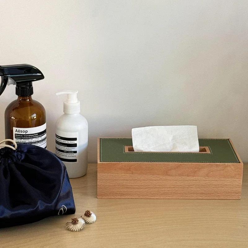 For Luxus Holz Tissue Boxen Leder Lagerung Ästhetische Tissue Boxen Organizer Serviette Halter Kaffee Tische Serviette Box Schla