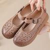 Fashion New natural leather sandals women's hollow out flats shoes woman luxury mary jane sandal female strap loafer lady shallow flats