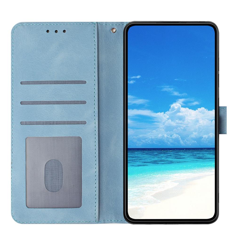 For iPhone 16 Plus Wallet Case Rose Pattern Imprinted Leather Flip Stand Phone Cover