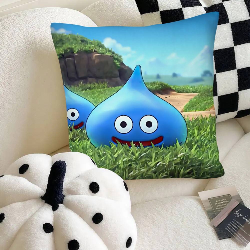Game Dragon Quest Rocket Slime Pillow Case Fashion Square Pillowcase Bedroom Sofa Room Ins Decoration Leisure