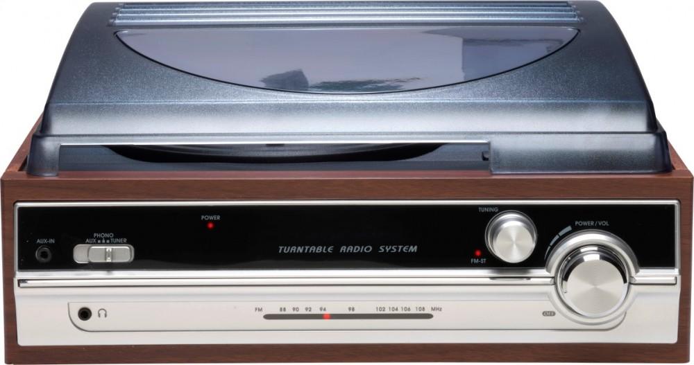 DENVER VPR-190 Retro-style Turntable with FM Radio and Built-in Speakers, Denver