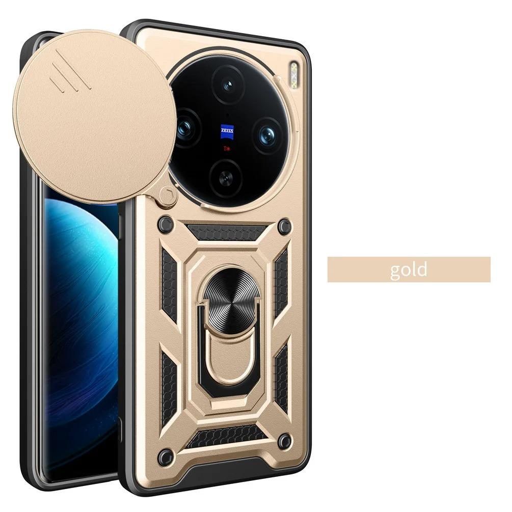 Panzerhülle für VIVO X100 Pro Hülle Linsenschutz mit Ring Magnetischer Halter Business Vollschutzhülle