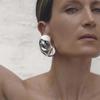 Stainless Steel Geometric Earrings For Women With Wrinkled Style For Fashion Casual Wear