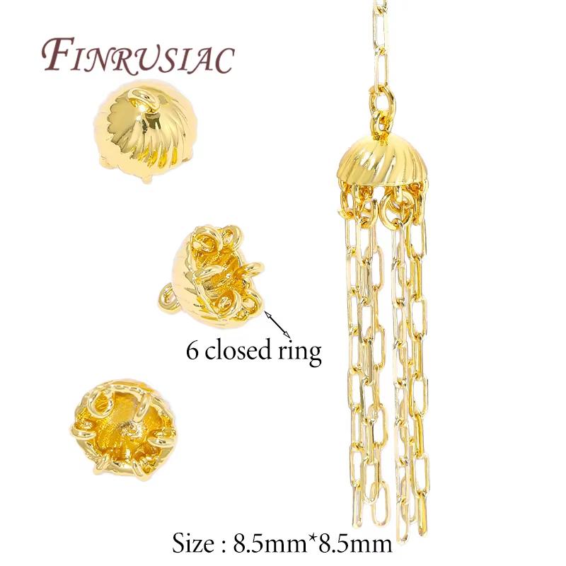 

18K Gold Plated Brass with Zircon Crown Beads Caps For Bracelets,Tassel Bead Cap For DIY Earrings Charms Jewelry Making Findings 2 Pieces