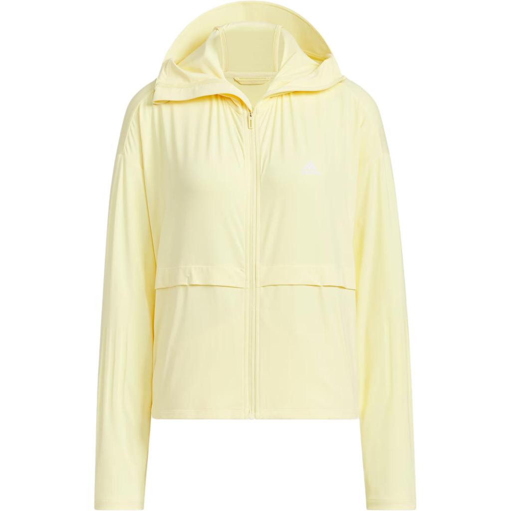New adidas Women'ss Minimalist Logo Hooded Jacket Yellow JI7598