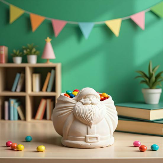 Christmas Santa Claus Epoxy Mold Small Item Storage Candle Container DIY Casting Mold Reusable Holiday Decor