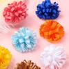 2pcs/set 2.76'' Elastics Ribbon Flower Ball Hair Band for Girls Princess Big Grosgrain Hairrope Pretty Hair Tie Accessories Gift