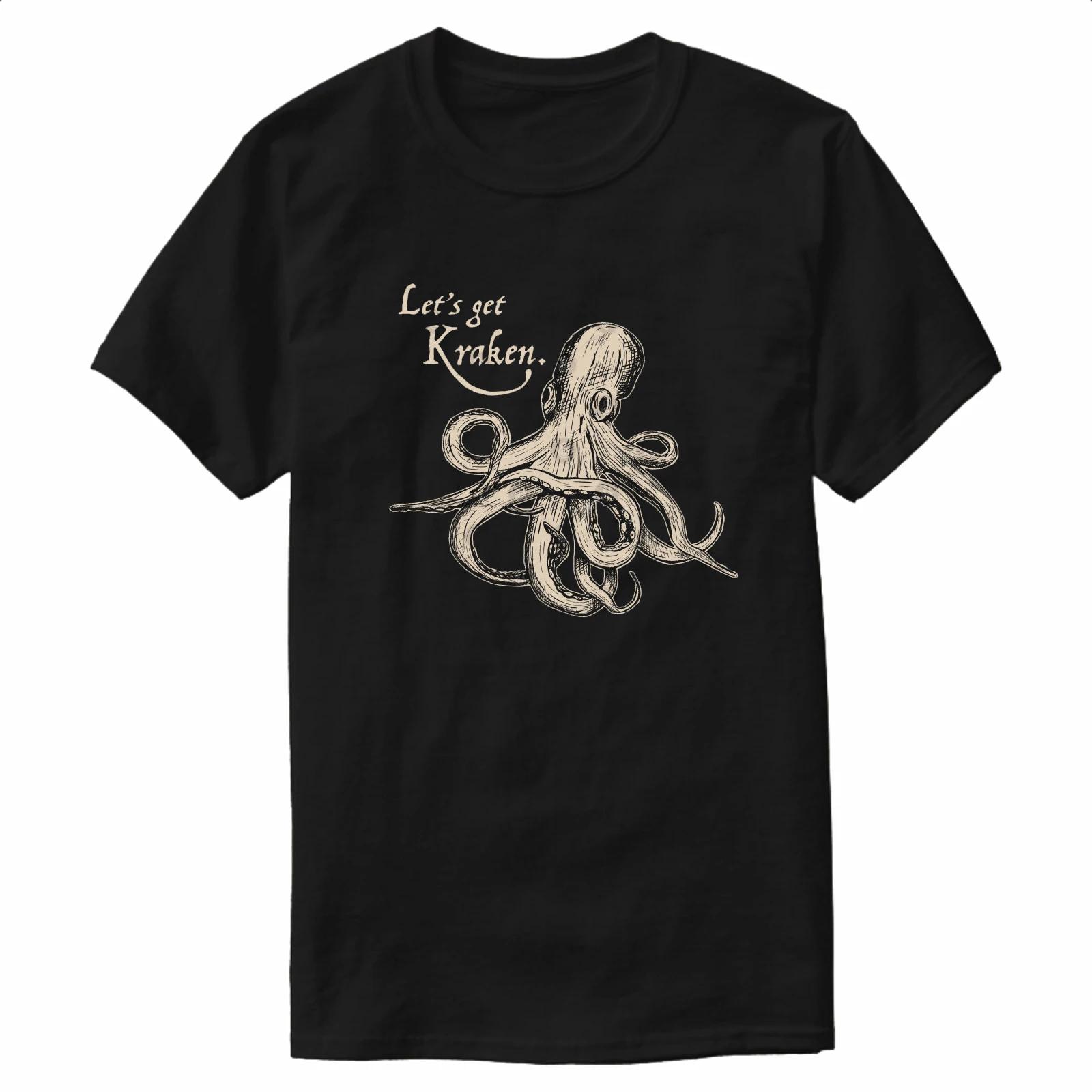 Lets Get Kraken TShirt 100 Cotton ONeck Summer Short Sleeve Casual Mens Tshirt Size S3XL S