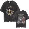 Summer Hot Sale Vintage Washed Clair Obscur Expédition 33 T-shirt Men Women Harajuku T-shirt Y2K Gothic Cotton Oversized T-shirt