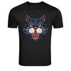 Angry Wild Cat Head Graphic T Shirt Fierce Animal Tee