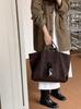 Vintage Suede Large Capacity Tote Bag Minimalist Shoulder Handbag Women's Oversized Soft Shopping Tote