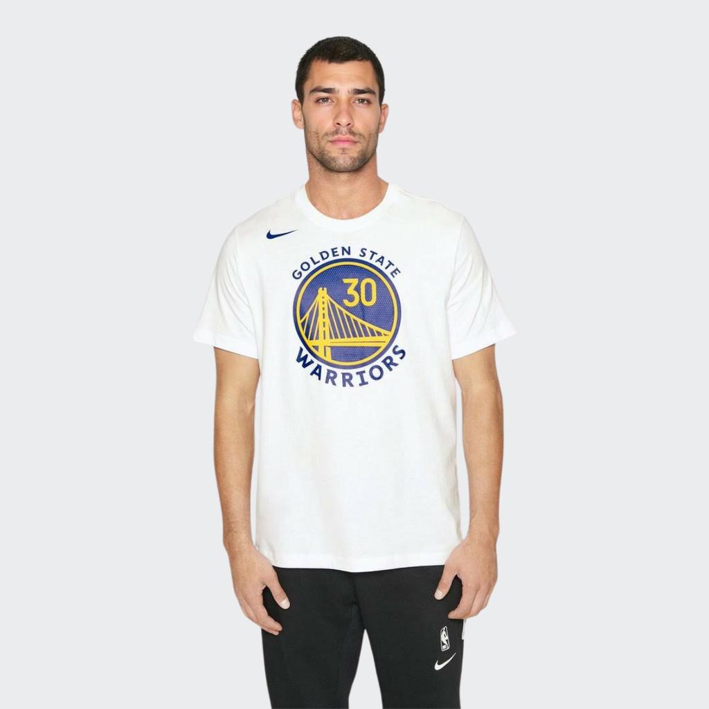 Nike Golden State Warriors NBA Solid Crew Neck T-Shirt Featuring Stephen Curry Men Tops White 870775-102