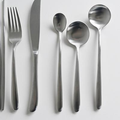 Check Rounded Stainless Steel Vintage Cutlery Long Spoon