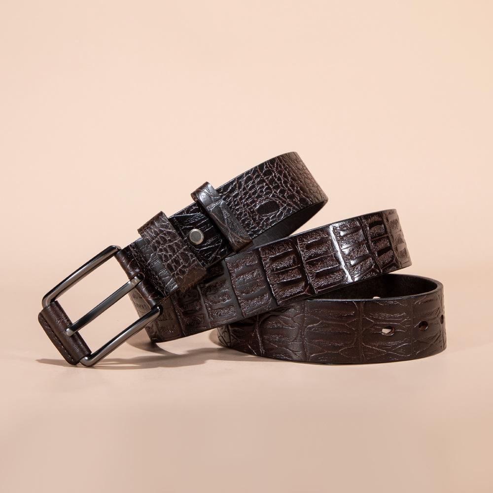 First Layer of Foreskin Head Belt Men's Belt Real Cowhide Belt Casual Pin Buckle Belt