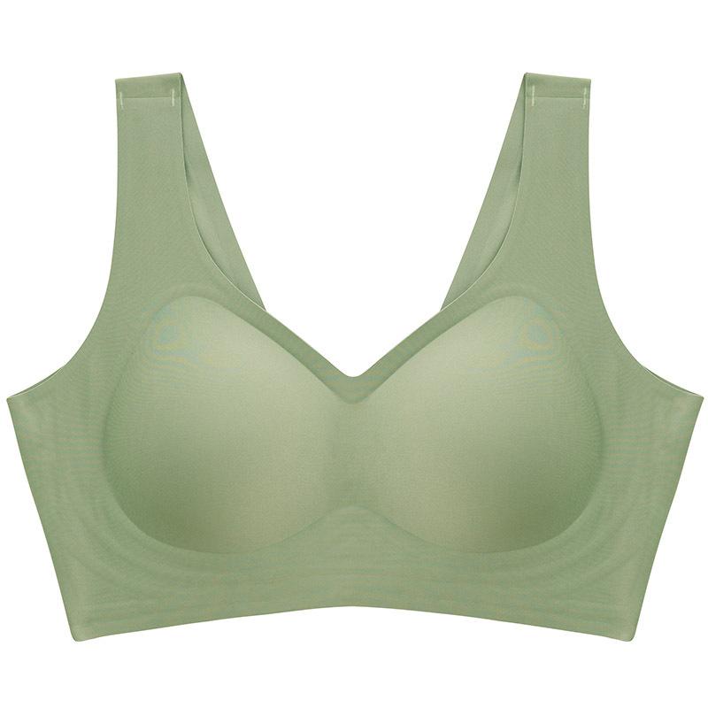 Large size European and American steel rimless full cup thin large chest gathered seamless bra underwear